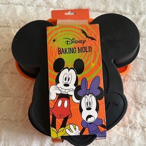 Disney Black and Orange Mickey Mouse Baking Mold set of 2 NWT
